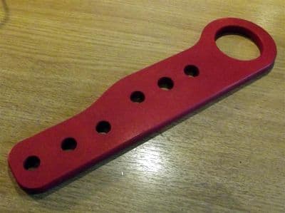 Tow hook, rear, anodised red aluminium, MX-5 mk1, JASS Performance
