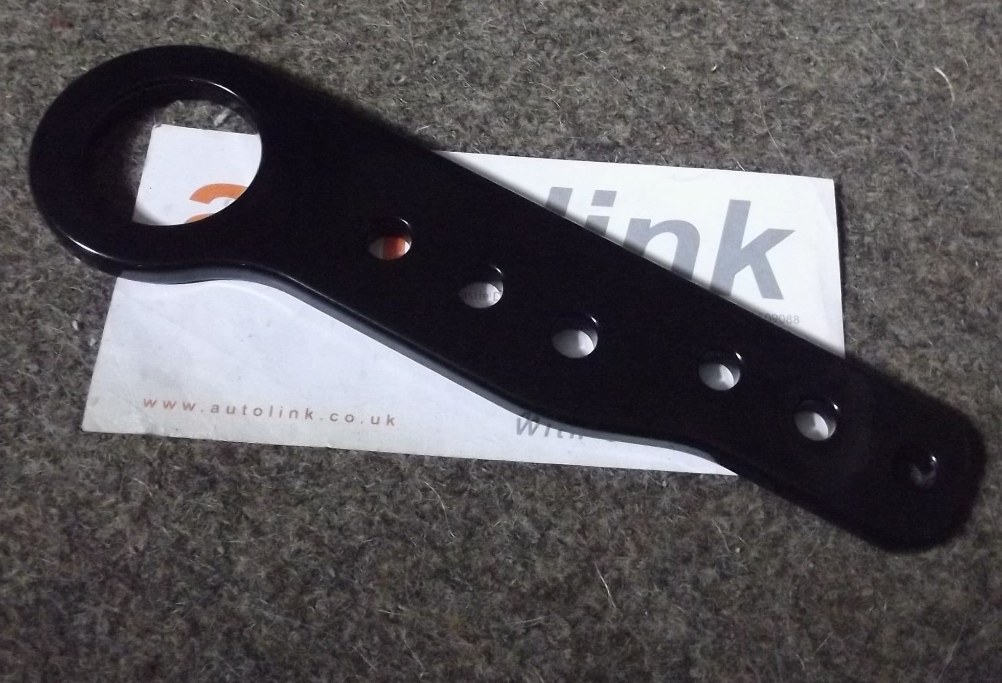 Tow hook rear powdercoated black aluminium MX5 mk1 JASS Performance