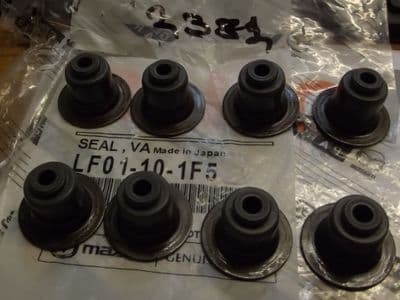 Valve stem oil seal set, inlet, genuine Mazda MX-5 mk3, LF01101F5, 2005-14, set of 8