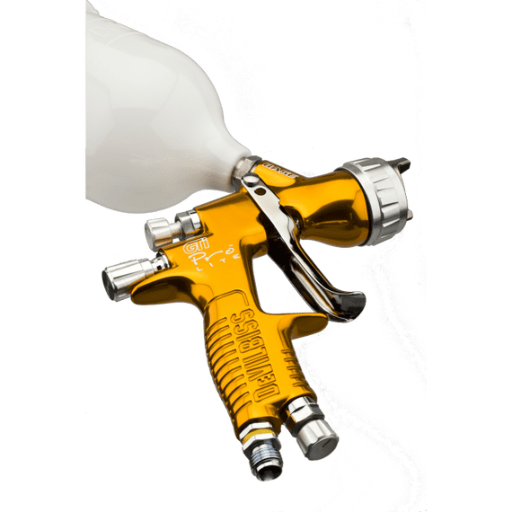 DeVilbiss GTI Pro Lite Spray Gun TE10 Aircap, Supplied With 1.3mm Set Up  Gold