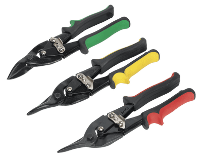 Sealey AK6907 Aviation Tin Snips Set 3pc