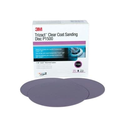 3M Hookit Trizact Clearcoat Sanding Discs P1500 25 pack (Various Types)