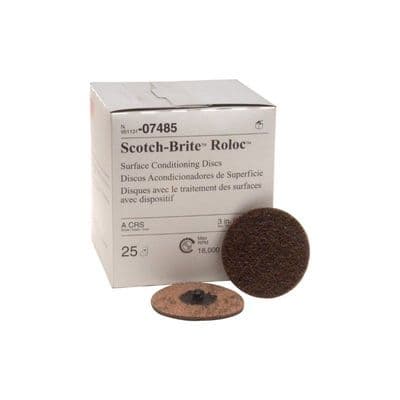 3M Scotch-Brite Roloc Surface Conditioning Disc, Brown, 76 mm, Qty of 25