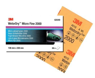 3M Wetordry Abrasive Sheet 401Q, 138 mm x 230 mm, Qty of 50