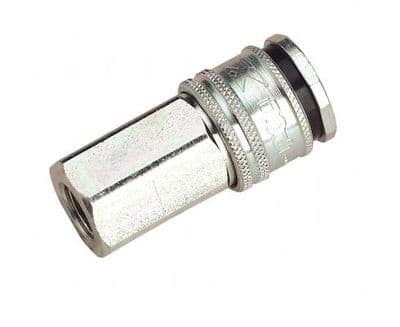 Air Hose Coupling Body Female 1/4 inch BSP Thread High Flow Chrome