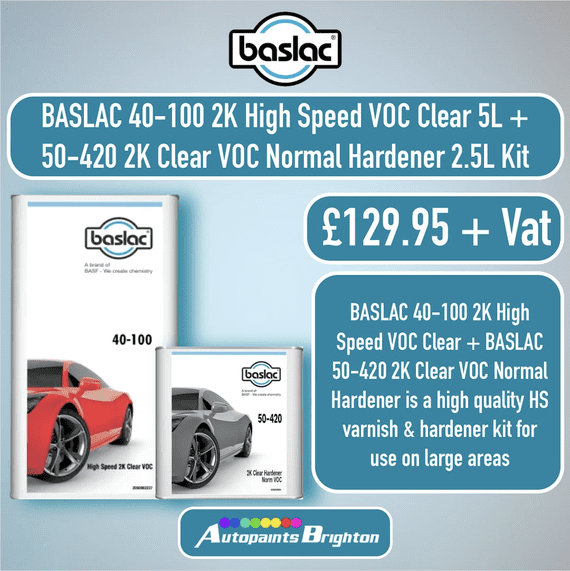 Baslac 40-100 2K Clearcoat + 50-420 Hardener 7.5L Kit