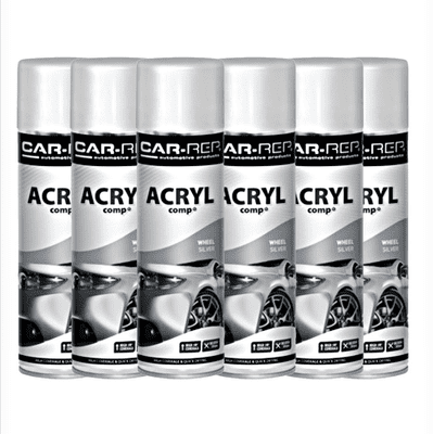 Car-Rep ACRYLcomp Wheelsilver Spray Paint 500ml 6 for £25