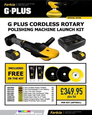 Farecla G Plus Cordless Rotary Polishing Machine Launch Kit