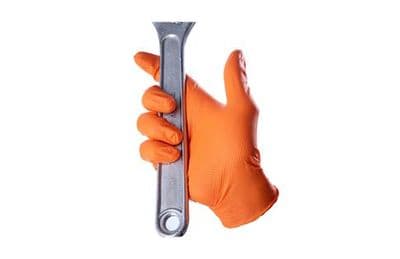 GERKO TQ DIAMOND ORANGE NITRILE GLOVES BOX 50 (VARIOUS SIZES)