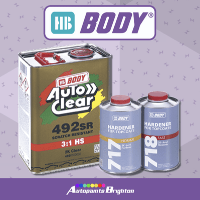 HB Body 2K 492 Clear Lacquer 3L & 1L Activator (Select Activator)