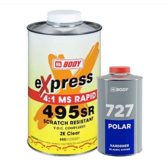 HB Body 2K 495SR Express MS Rapid 4L & 1L of HB 727 Polar Activator