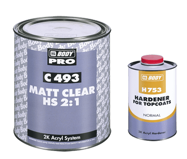 HB Body 493 2:1 Matt Clear lacquer 1L + 500ml HB 753 Hardener
