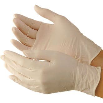Latex Disposable Gloves Lightly Powdered Box of 100