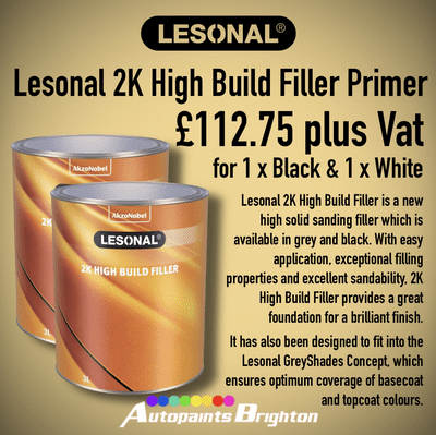Lesonal 2K High Build Filler 3L  (1 Black & 1 White)