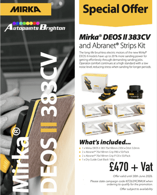Mirka DEOS II 383 and Abranet Strips Kit