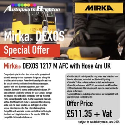 Mirka® DEXOS 1217 M AFC with Hose 4m UK