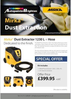 Mirka Dust Extractor 1230 L PC GB 230V With Hose