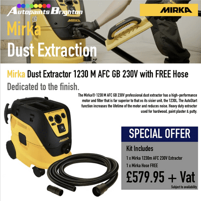Mirka Dust Extractor 1230 M AFC GB 230V with FREE Hose