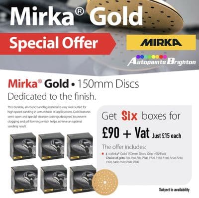 Mirka Gold DA Velcro Orbital Sanding Discs 150mm 6