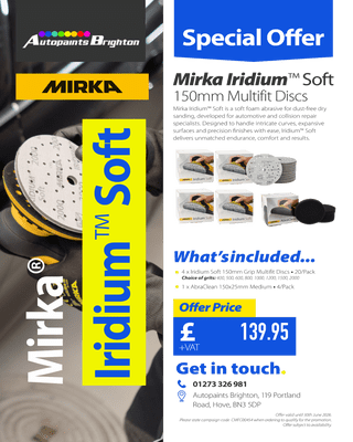 Mirka Iridium Soft 150mm 20 Pack (Various Grits) 4 Box Deal