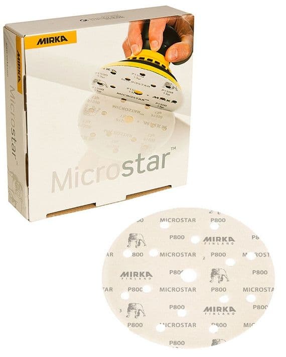 Mirka Microstar 150mm, 15 Hole, 50 Pack (Various Grit)