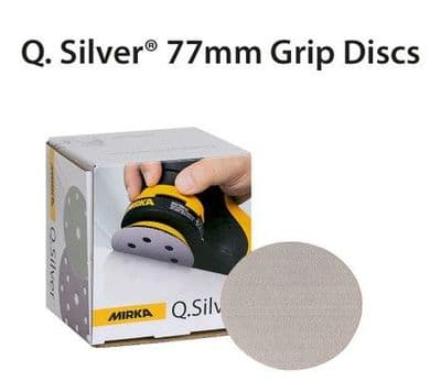 Mirka Q Silver No Hole Grip Velcro Sanding Discs 77mm 3