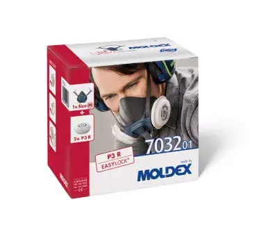 Moldex 7032 - Series 7000 P3 R Ready-pack - Half Mask & P3 Filters