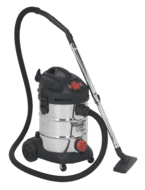 Sealey Vacuum Cleaner Industrial 30ltr 1400W/230V Stainless Bin Auto Start Model No. PC300SDAUTO
