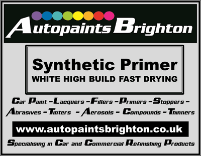 Synthetic High Build Primer White Fast Drying (Various Sizes)