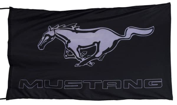 (Ford) Mustang logo black flag  landscape 1500mm x 900mm