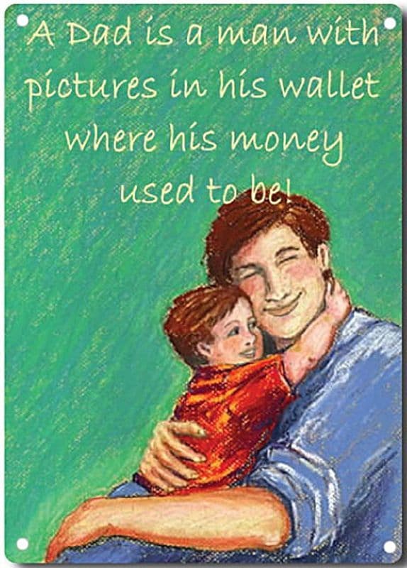 A Dad Is A Man With Pictures... metal sign 200mm x 140mm (2f)