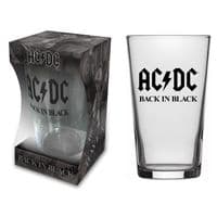 AC/DC Back In Black  Pint/ Beer Glass (rz)