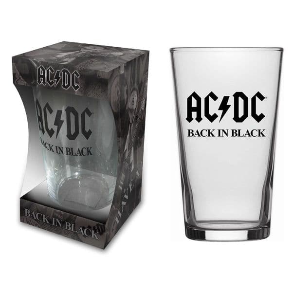 AC/DC Back In Black  Pint/ Beer Glass (rz)