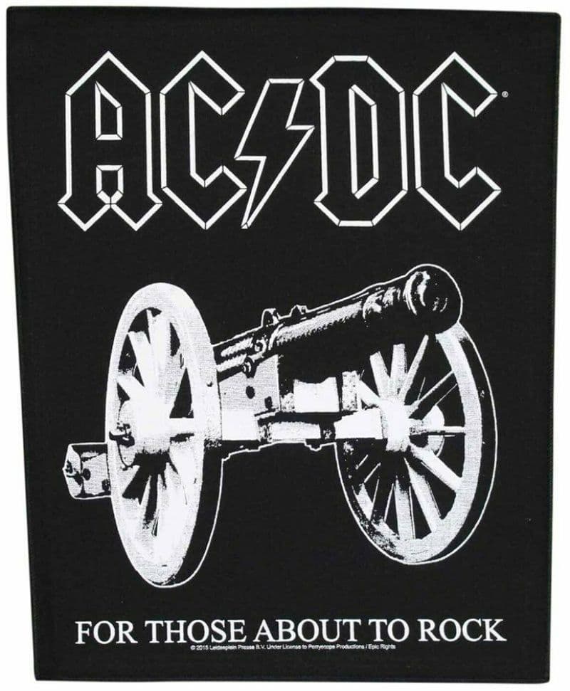 AC/DC For Those About To Rock large sew-on back patch rz