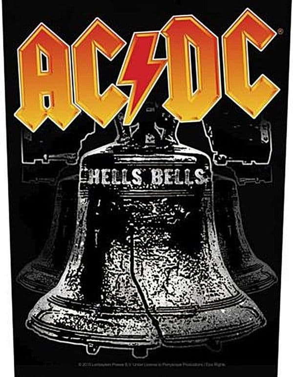 AC/DC Hells Bells jumbo sized sew-on cloth backpatch (rz)