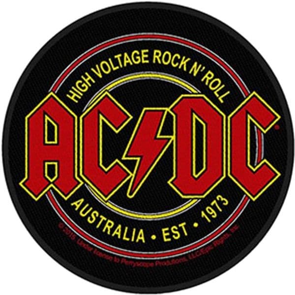 AC/DC High Voltage Australia 73 sew-on cloth patch 95mm round   (rz)
