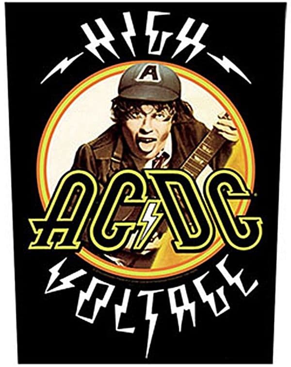 AC/DC High Voltage jumbo sized sew-on cloth backpatch (rz)