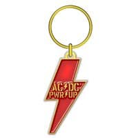 AC/DC Pwr/Up Lightning Shaped metal Keyring