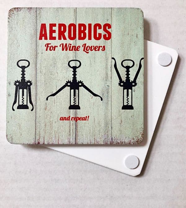 Aerobics For Wine Lovers Melamine Drinks Mat/Coaster (og)