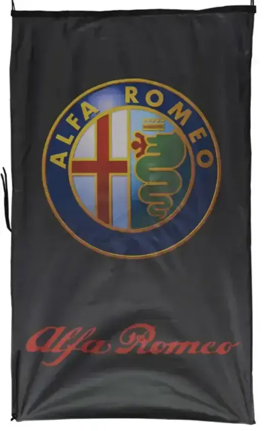 Alfa Romeo Logo black flag portrait 1500mm x 900mm