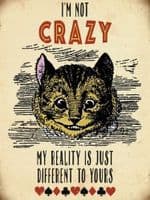 Alice In Wonderland I'm Not Crazy, My Reality Is Just... metal sign  200mm x 150mm (og)