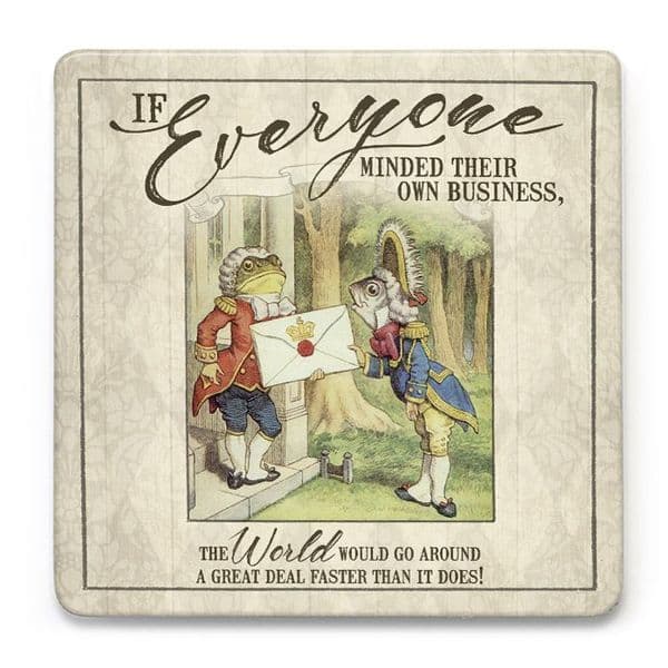 Alice In Wonderland If Everyone Minded Their Own Business  Melamine Drinks Mat/Coaster (og)
