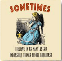 Alice In Wonderland Sometimes I Believe In As Many As Six Impossible... drinks mat / coaster (og)