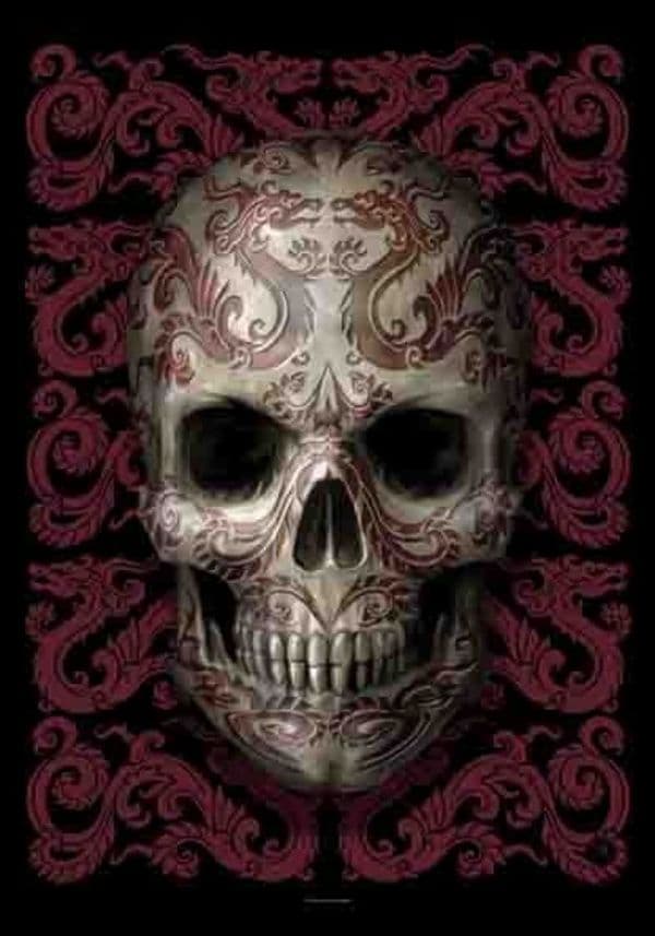Anne Stokes Oriental Skull Large Fabric Poster/Flag 1050mm x 750mm (hr)