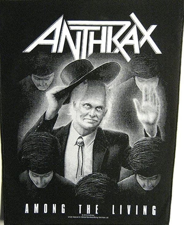 Anthrax Among The Living  jumbo sized sew-on cloth backpatch  (rz)