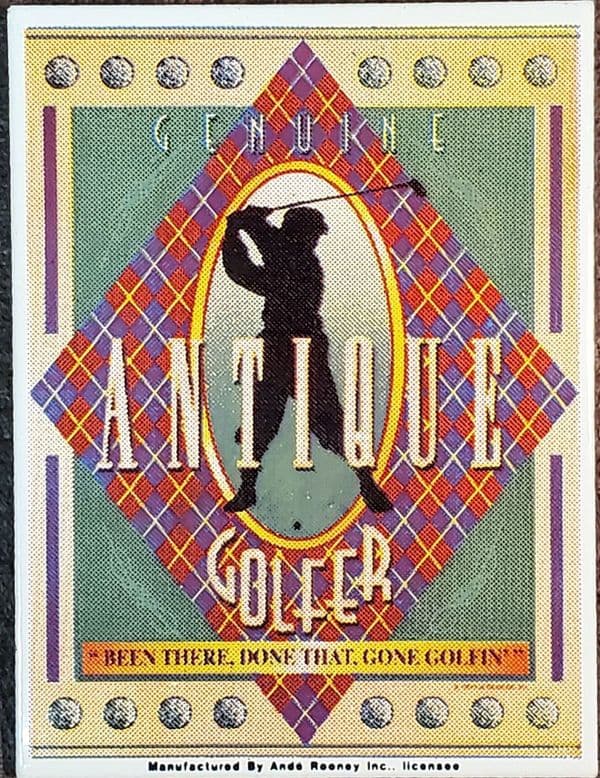 Antique Golfer Steel Fridge Magnet by Ande Rooney