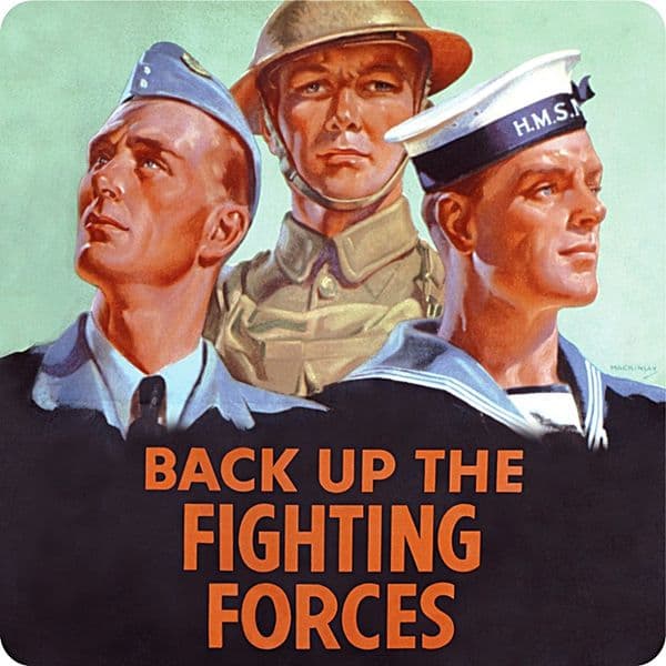 Back Up The Fighting Forces drinks mat / coaster  (hb)