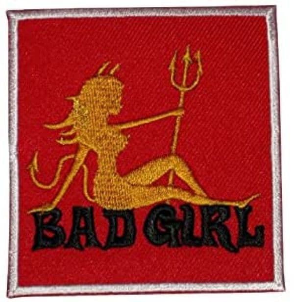 Bad Girl iron-on/sew-on patch  70mm x 65mm (tg)