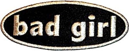 Bad Girl oval shaped iron-on/sew-on patch 110mm x 40mm (cv)