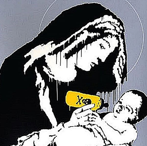 Banksy Baby Poison drinks mat / coaster   (2f)
